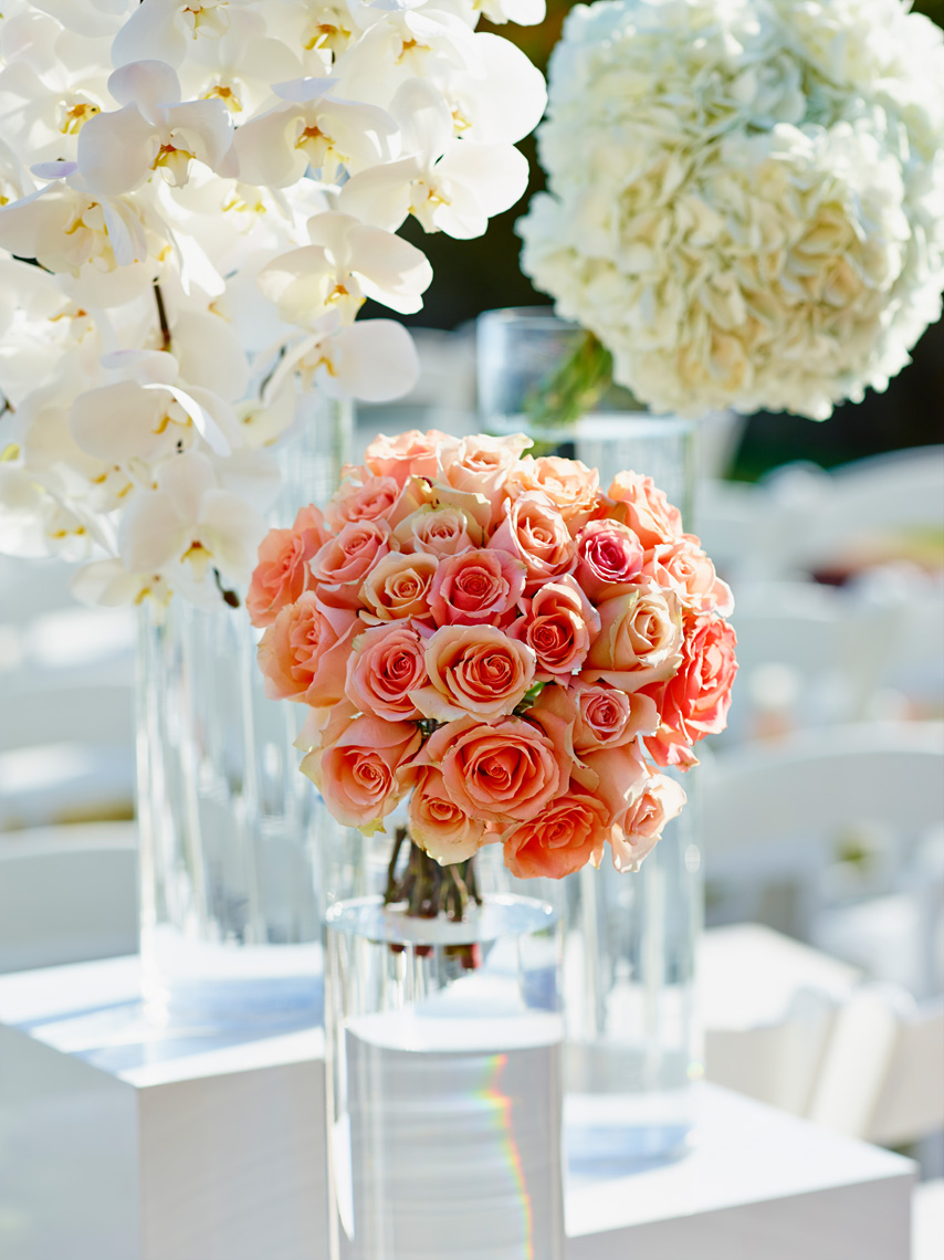 Flower details for wedding at Montage Resort, Laguna Beach
