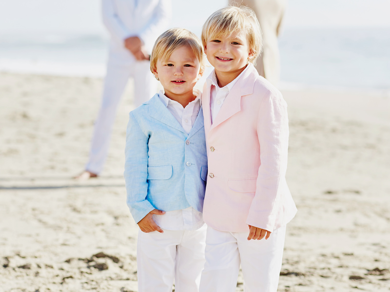 Children at beach wedding in Laguna Beach, California