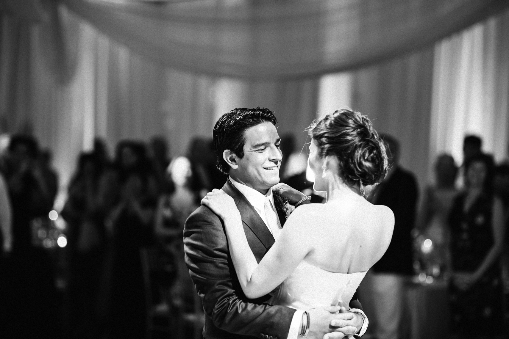 Bride and Groom dance in Grand Ballroom at Montage resort, Laguna Beach.